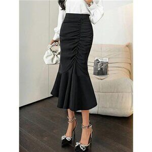 Ruched High Waist Mermaid Skirt
